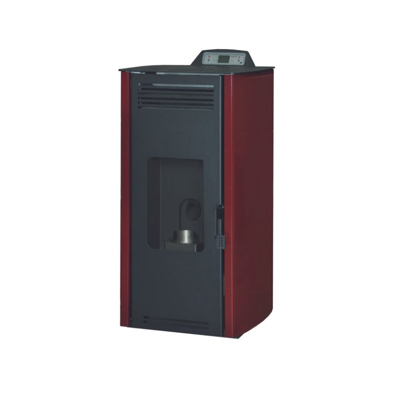 Estufa de pellet GreenHeiss Rosa Air Classic 7 burdeos 6,5kW