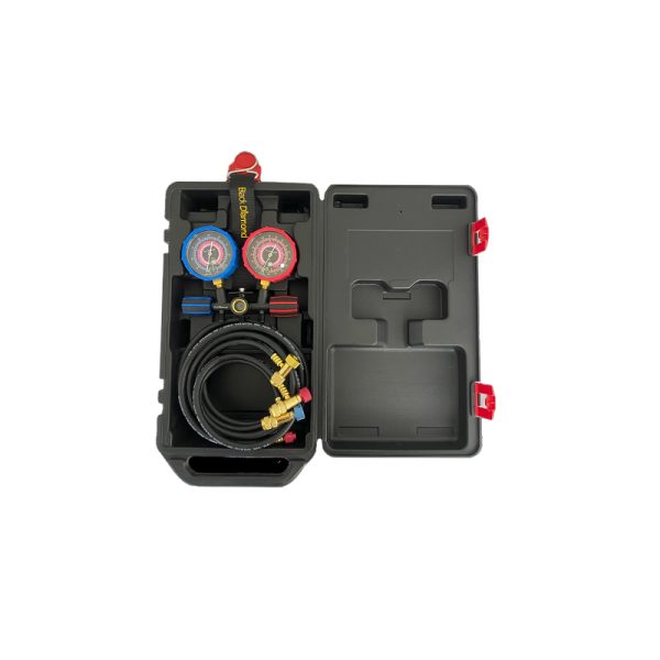 Analizador 2 vías con mangeras en estuche R134-404-R22-407 Black Diamond BD-3ALKIT