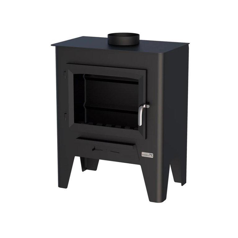 Estufa de leña GreenHeiss EST 200 negro 9,2kW sin turbina