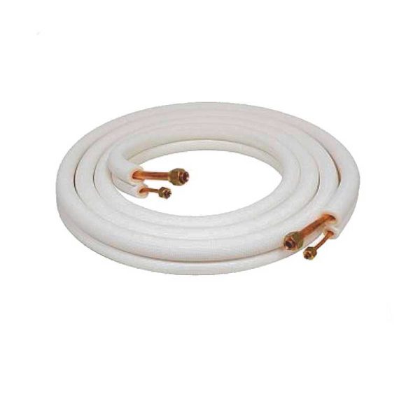 Rollo de cobre 1/4"-3/8" aislado abocardado con tuerca 5 metros