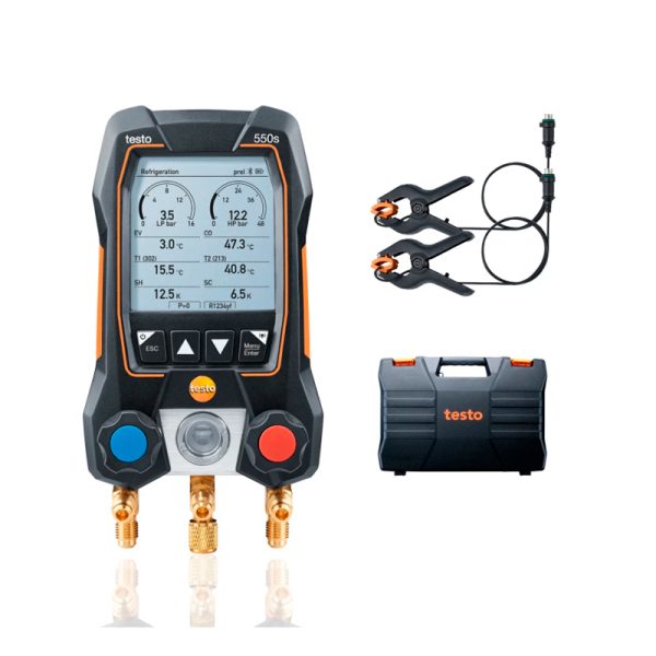 Testo 550s (0564 5501): Set Básico analizador de refrigeración con sondas con cable