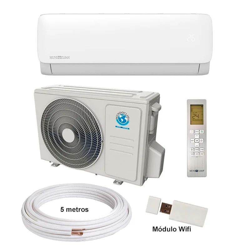 Pack Instalador: Aire Acondicionado Mundoclima MUPR-12-H11 + Módulo WiFi + Rollo de Cobre 1/4" 3/8" (5m)