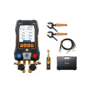 Testo 558s (0564 5583) - Analizador de Refrigeración Digital con Mangueras | Set Smart Bluetooth con Vacuómetro y Sondas