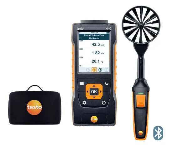 TESTO 440 Set de molinete de 100 mm con Bluetooth