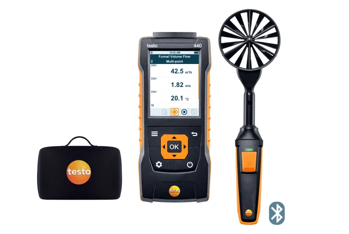 TESTO 440 Set de molinete de 100 mm con Bluetooth